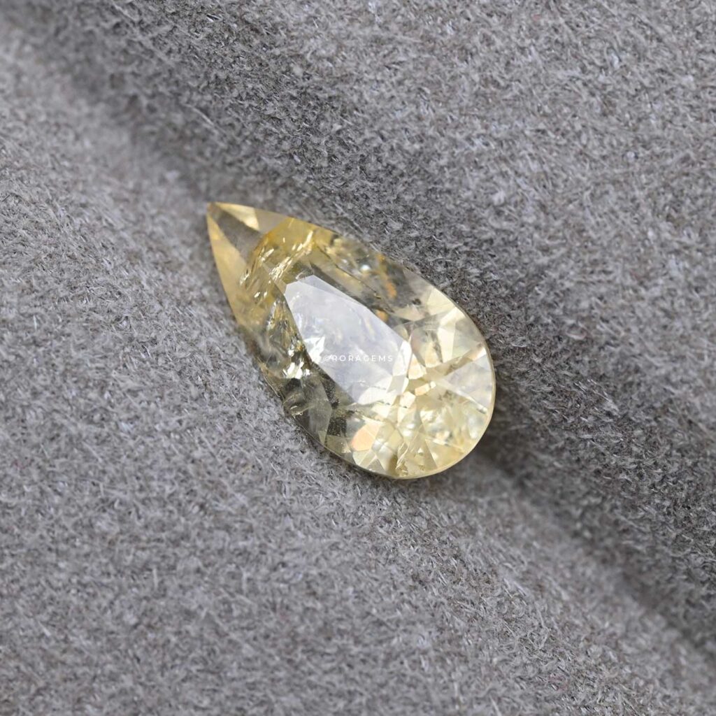 buy natural yellow sapphire pear shape sri lanka ceylon pukhraj gemstone for ring or pendant high quality gem