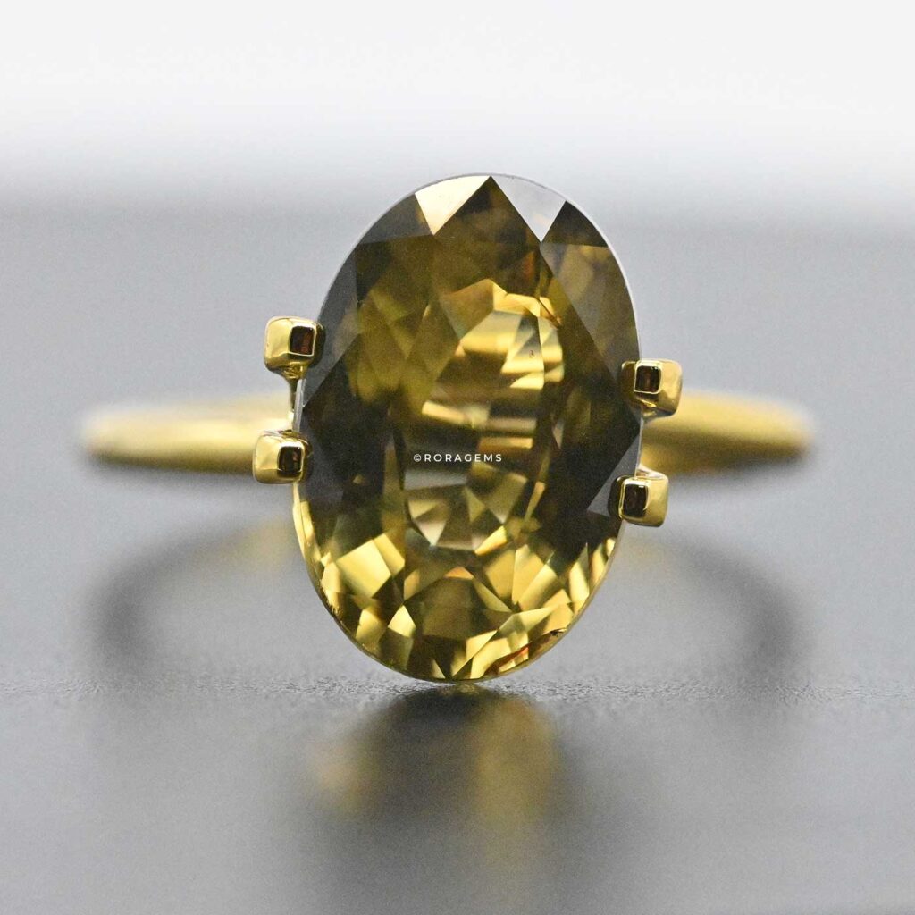 semi precious brown green zircon 8.50ct natural ceylon gemstone sri lanka ideal for lower budget jewellery making and beginner jewellers in colombo