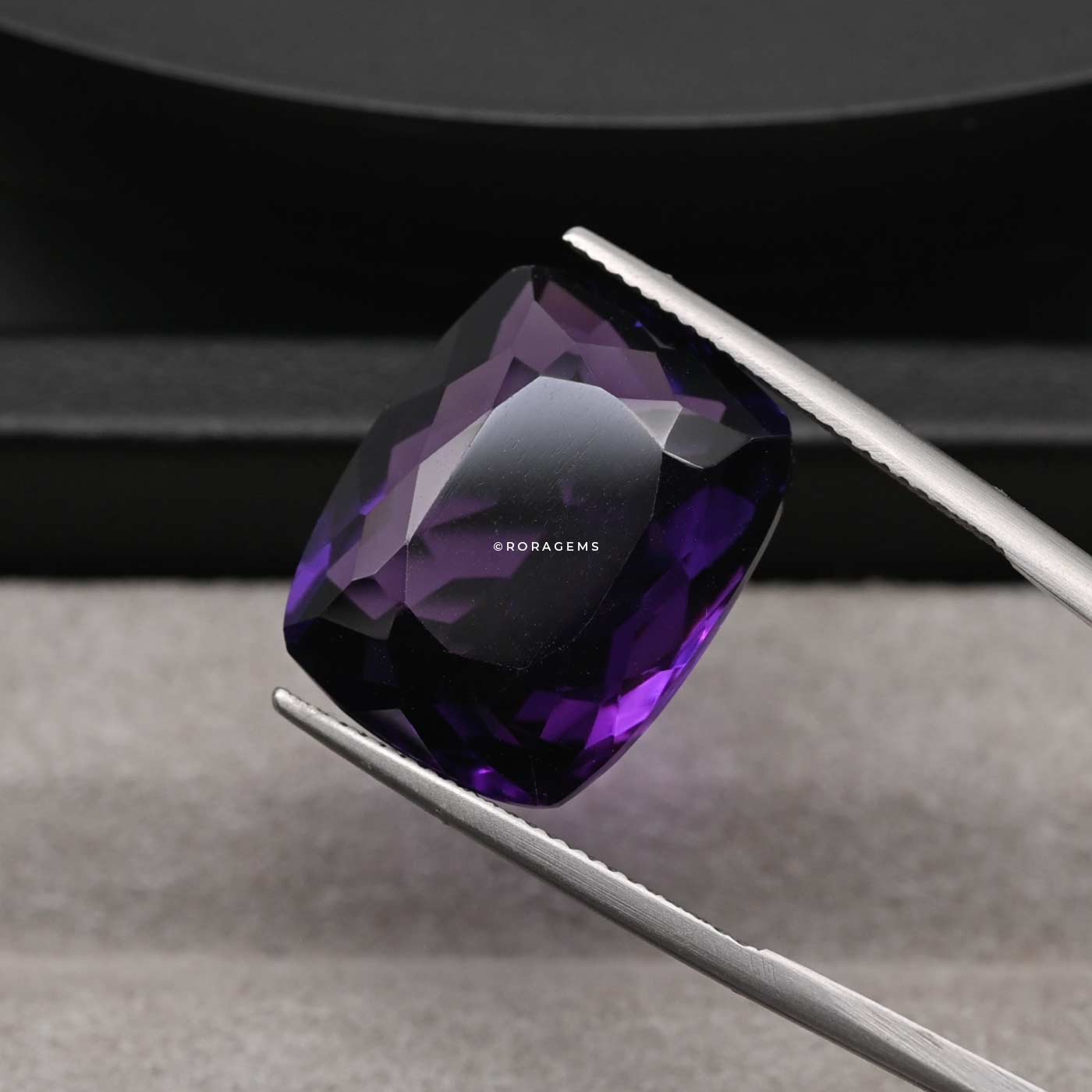 amythest gemstone with rectangular cushion cut design purple quartz crystal for gemstone collectors jewelry designers and gift buyers