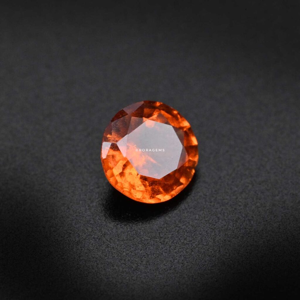 Untreated Hessonite Garnet Gomedakam Gomedhikam Round Cut Astrological Gemstone Hessonit Granat