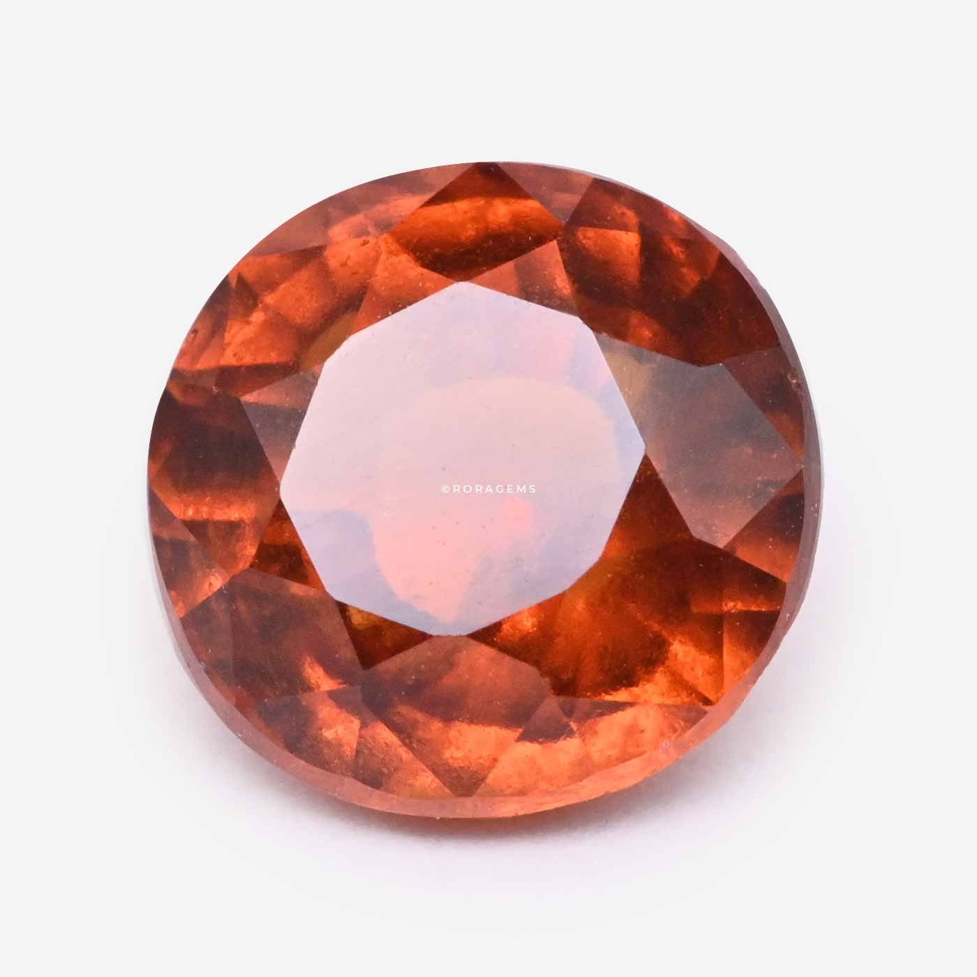 Hessonite Garnet with a round shape and attractive orange cinnamon color from Sri Lanka