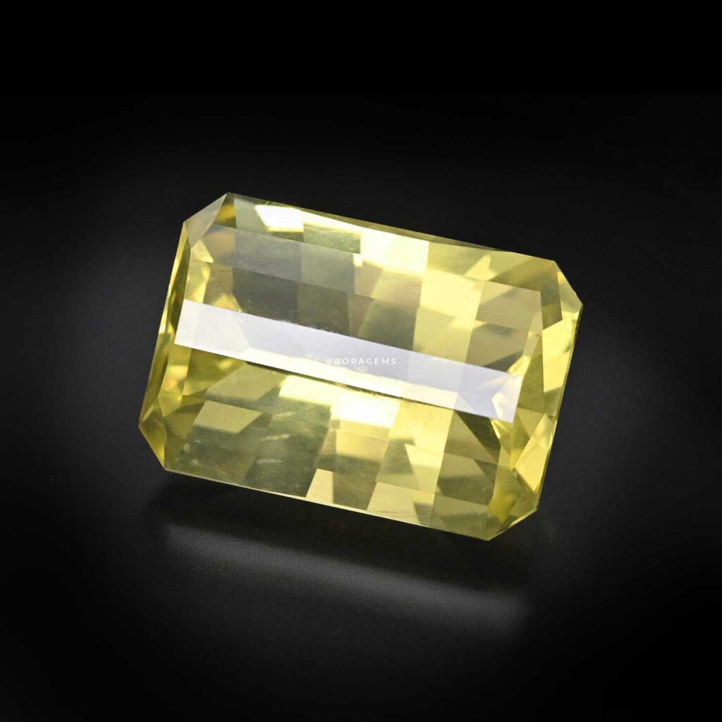 Defiant Pride cut gemstones Lemon Quartz emerald cut fancy shape available online