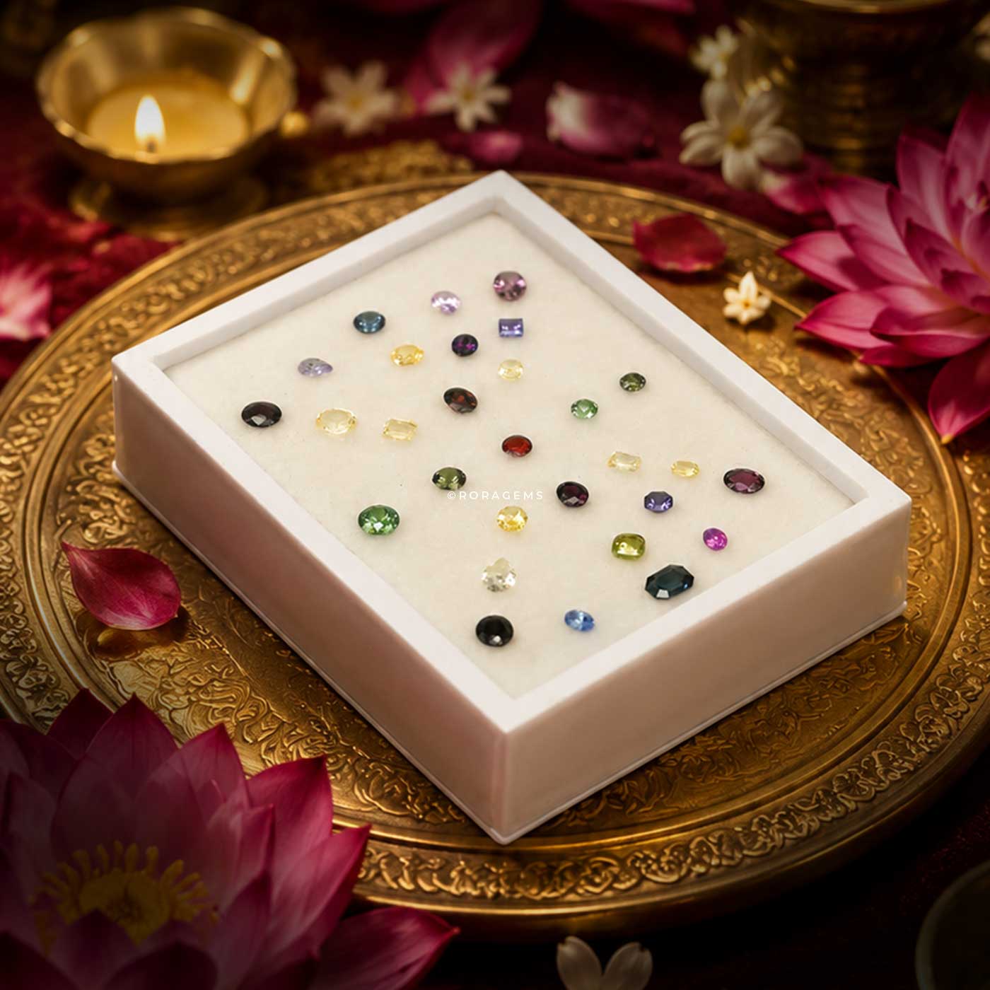 gemstone collection box designed for Buddhist puja offerings sacred rituals and spiritual use in Sri Lanka
