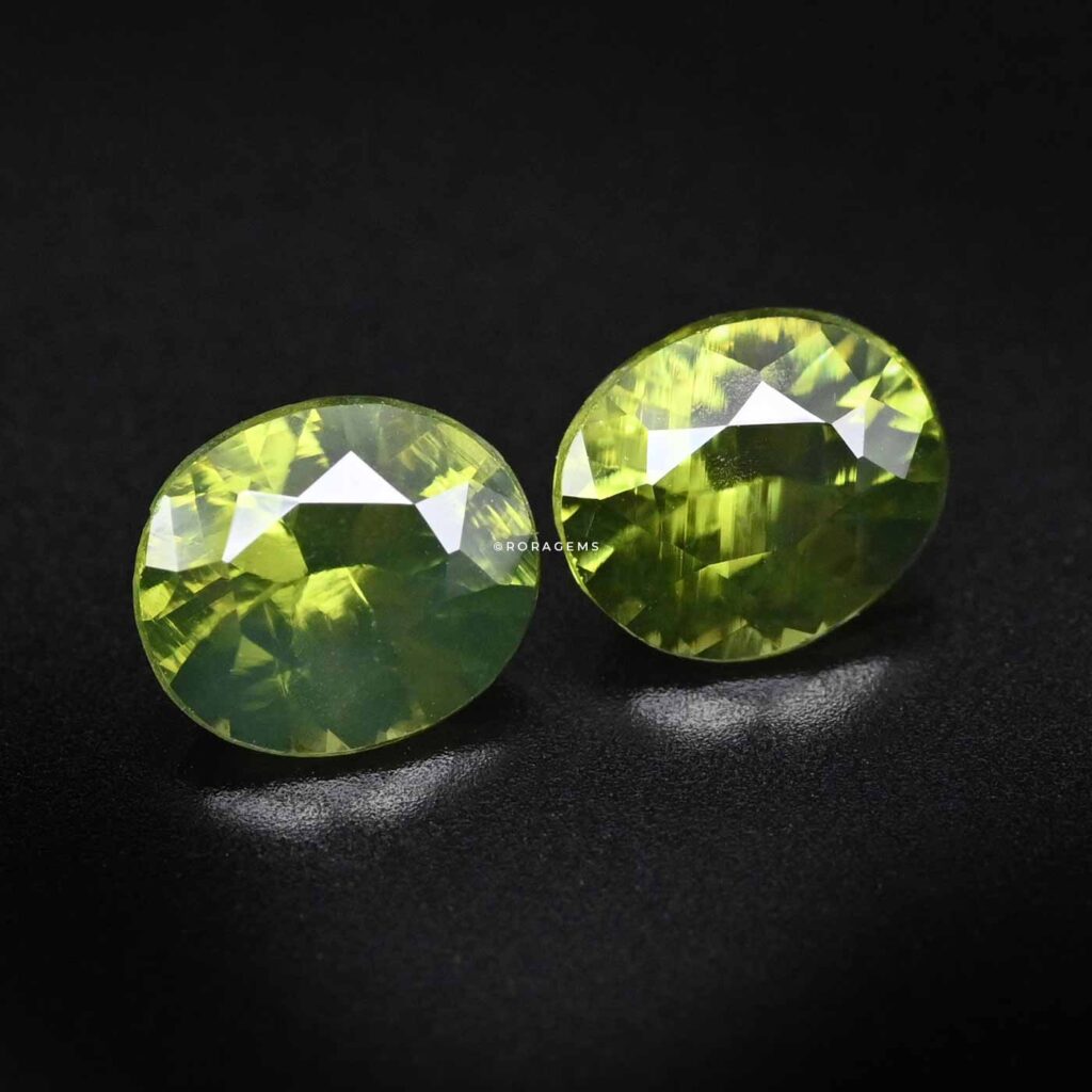 Green gemstones Zircon pair ideal for children's jewelry and custom matching designs cheap price gems in colombo 8
