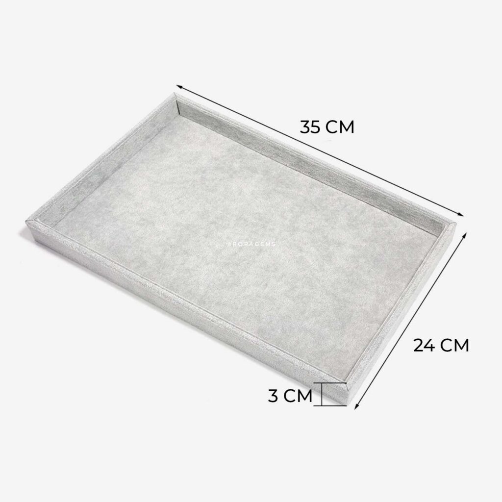 Gem tray trey luxury velvet jewelry organizer tray for rings, necklaces, bracelets, watches, loose gemstones presentation tray buy online