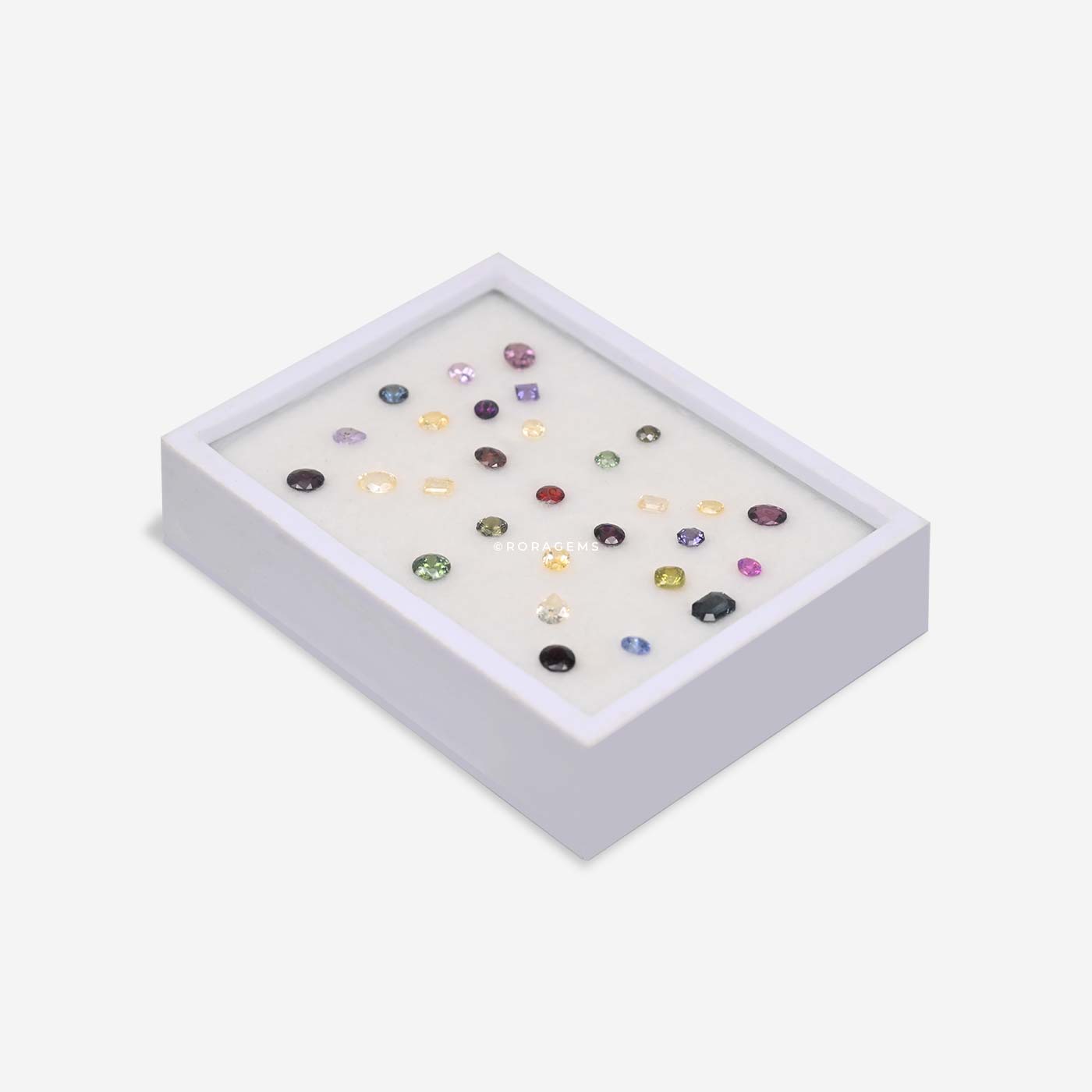 Sri Lankan gemstone gift box natural cut and polished sapphires spinels garnets zircons and mixed precious stones