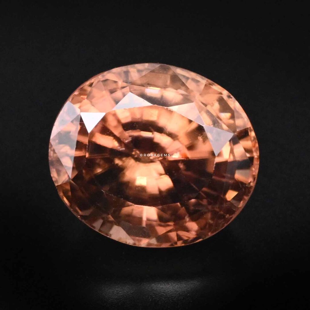 5 carat brownish orange zircon oval cut gemstone for fashion design industry and jewelry designers