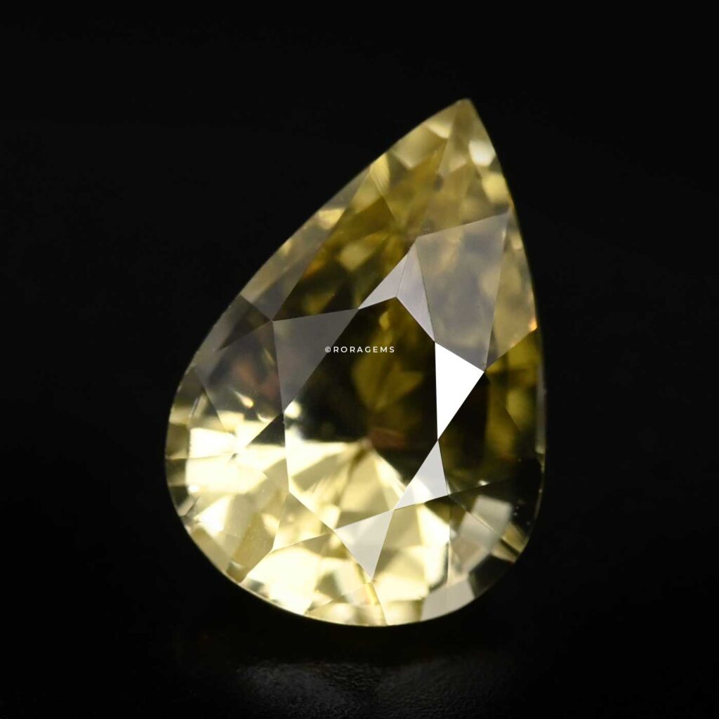 පුෂ්පරාජ මැණික් ගල් Natural Sri Lankan Ceylon yellow sapphire pear shaped gemstone for jewellery and astrology